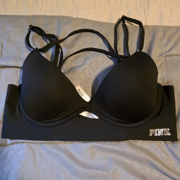 PINK push Up BONDED sports Bras Medium - Picture 4 of 9